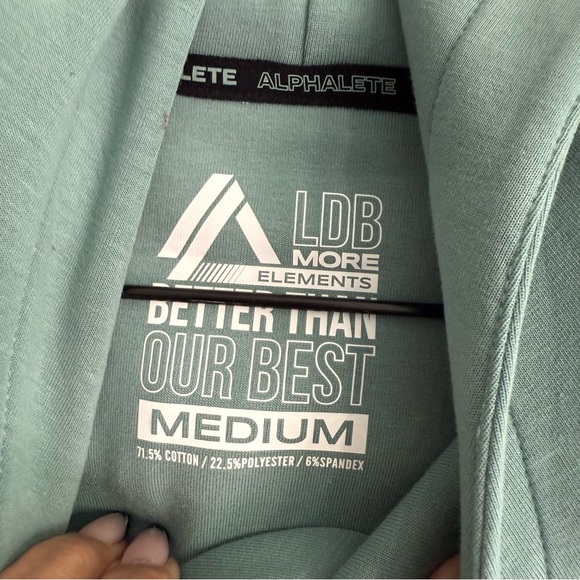 Alphalete Teal ELMTS Half Sleeve Hoodie. Size Medium - Picture 7 of 7